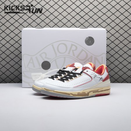 OFF-WHITE x Jordan 2 Retro Low SP White Red Unisex