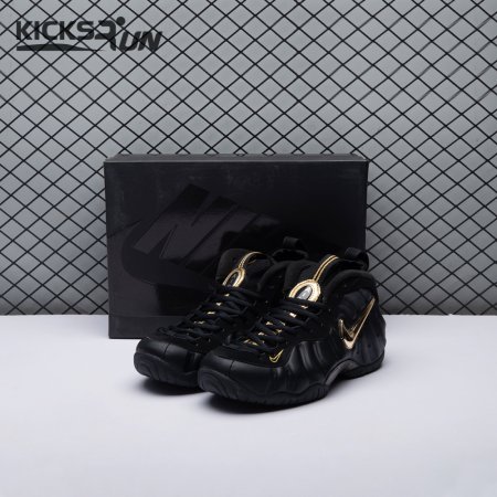 Nike Air Foamposite Pro Black Metallic Gold 624041-009 Unisex