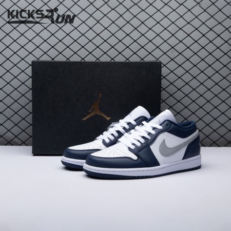 Jordan 1 Low Wolf Grey Midnight Navy 553558-141 Unisex