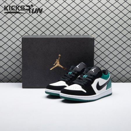 Jordan 1 Low White Black Mystic Green 553558-113 Unisex