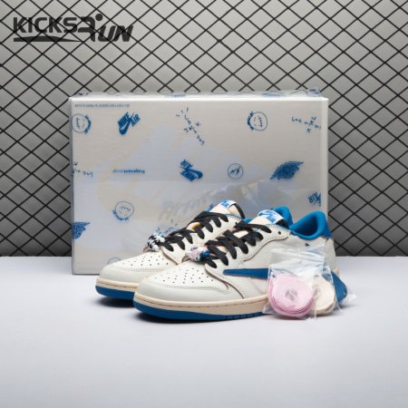 Jordan 1 Retro Low OG SP Fragment x Travis Scott Sail Military Blue DM7866-104 Unisex